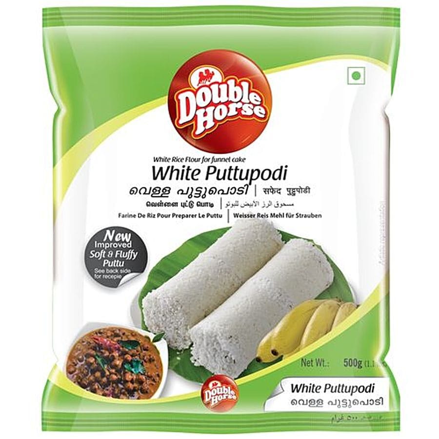 Double Horse White Puttu Podi, 500 G Pouch
