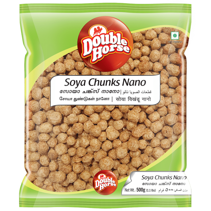 Double Horse Soya Chunks Nano, 500G, Small