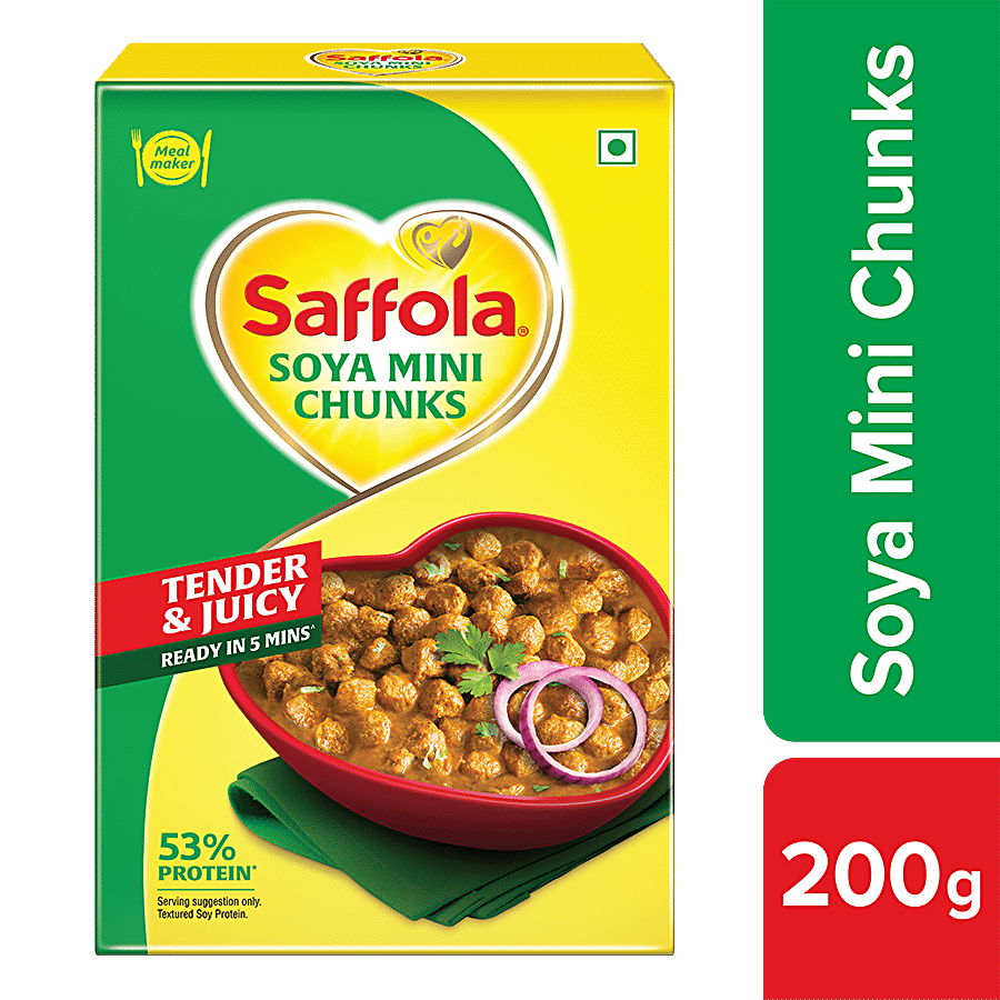 Saffola Soya Mini Chunks, Tender & Juicy, High In Protein & Fibre, 200 G