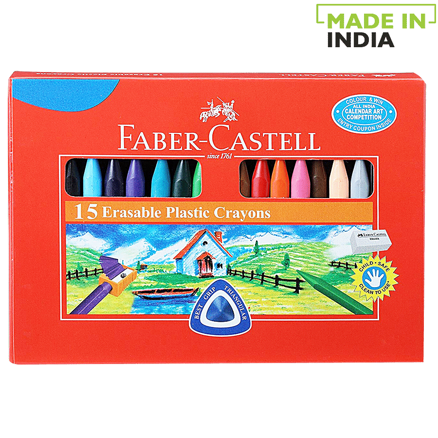 Faber-Castell Plastic Crayons, 15 Pcs