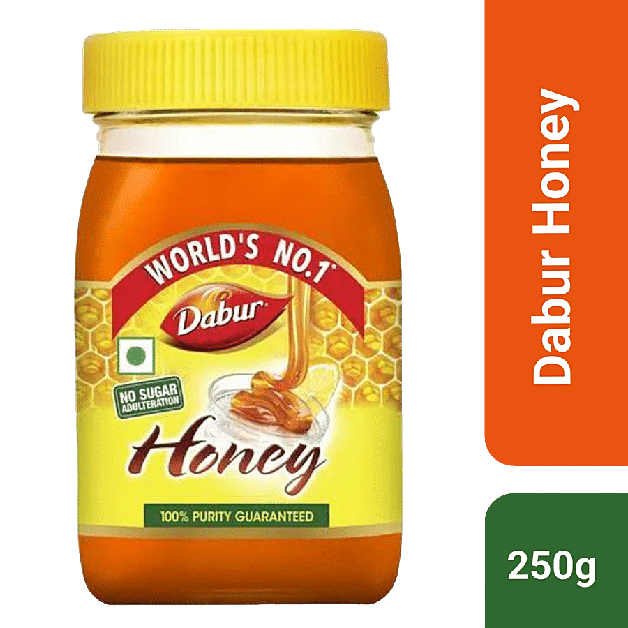 Dabur 100% Pure Honey, Worlds No.1 Honey Brand With No Sugar Adulteration, 250 G