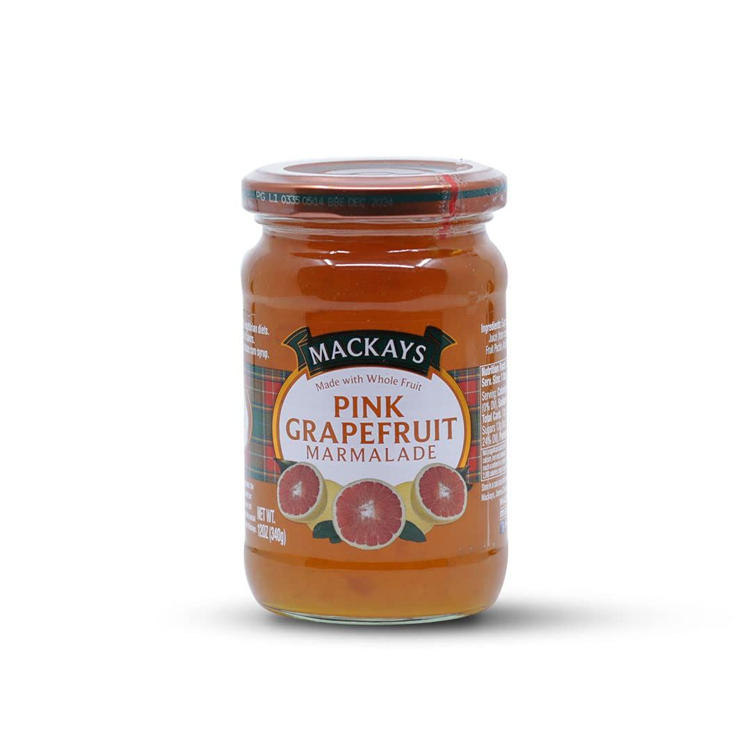 Mackays Pink Grapefruit Marmalade Jam For Bread, Made In Small Batches, Vegan, No Artificial Color And Flavor, Gluten Free, Made With Whole Fruits, 340Gm