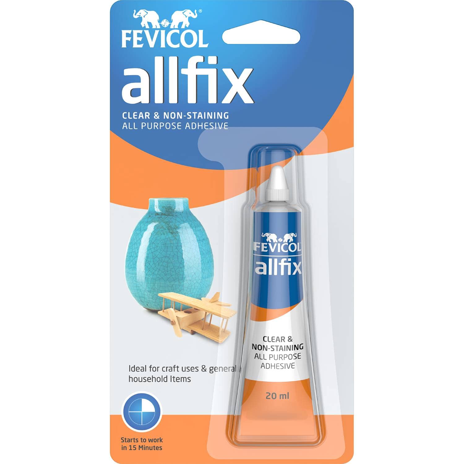 Pidilite Multi, Purpose Allfix Clear & Non, Staining Adhesive (20Ml)
