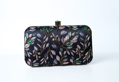 Black With Antique Golden Color Golden Beaded Hand Embroided Clutch Cum Sling Bag (pack of 2) Black With Antique Golden Color Golden Beaded Hand Embroided Clutch Cum Sling Bag (pack of 2)