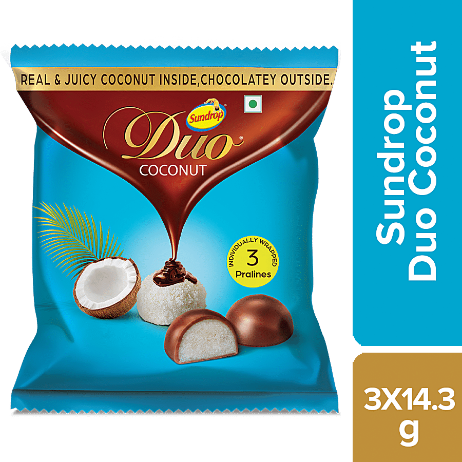 Sundrop Duo Coconut, Chocolate, Pralines, 14.3 G x 3