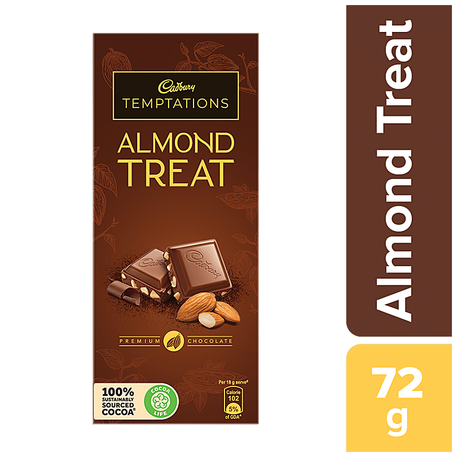 Cadbury Temptations Chocolate Bar, Almond Treat, 72 G