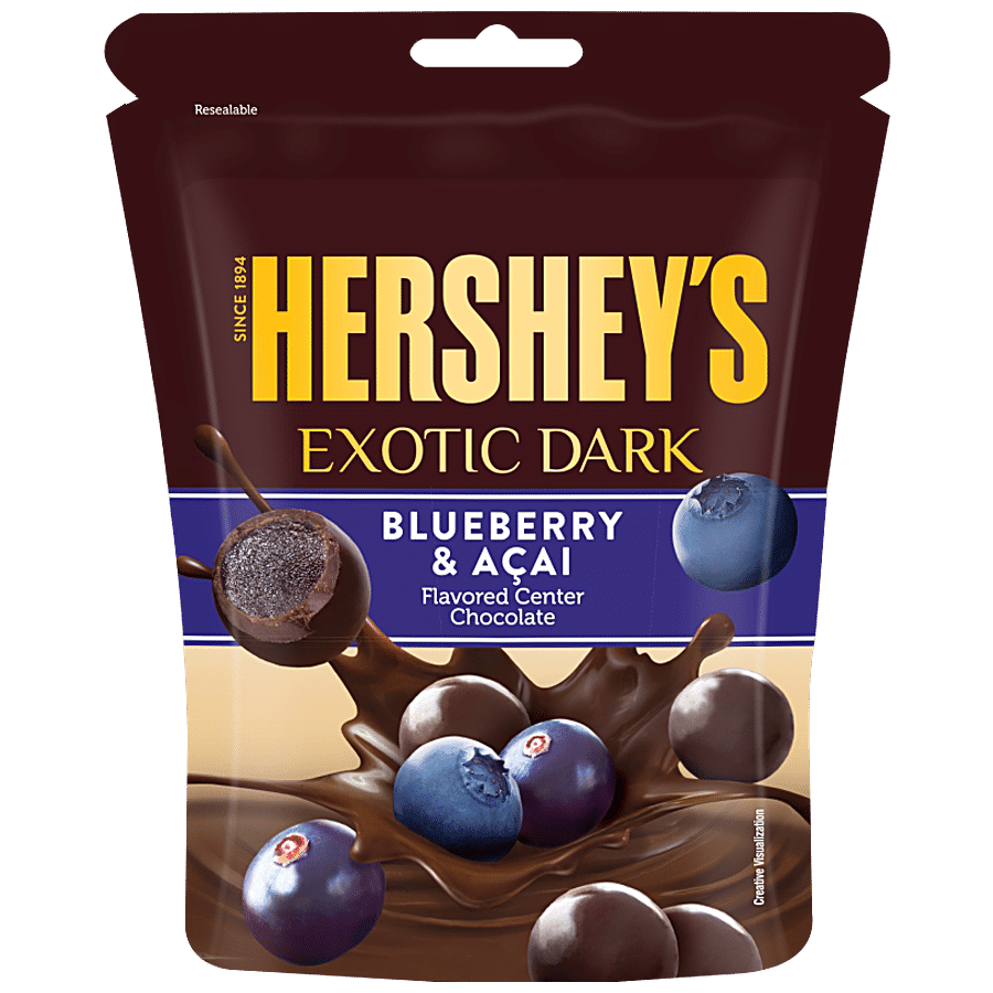 Hershey's Exotic Dark Flavored Center Chocolate, Blueberry & Acai, 33.3 G