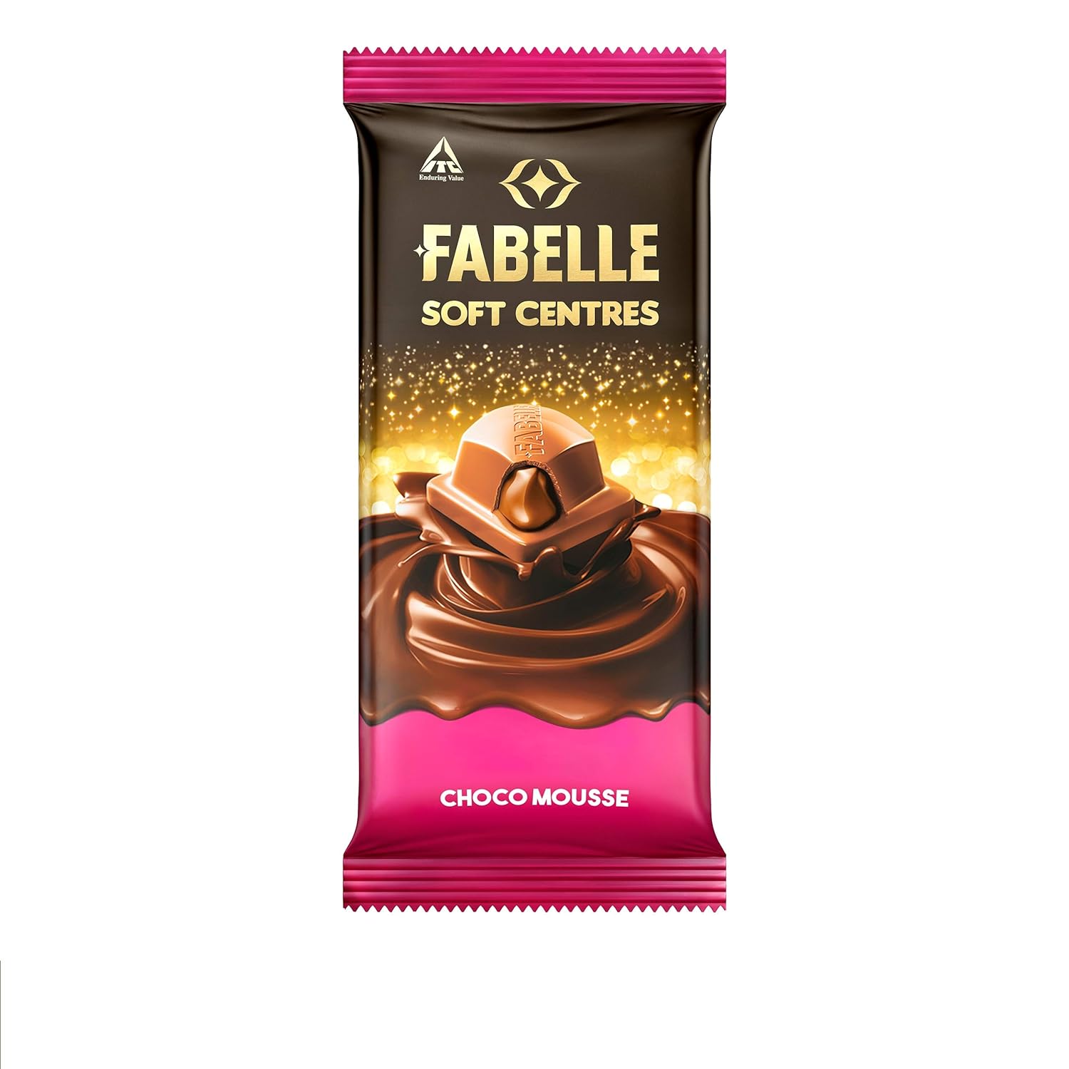 Fabelle Soft Centres Choco Mousse, Centre, Filled Milk Chocolate With Choco Mousse, Premium Chocolate Bar, 59 G