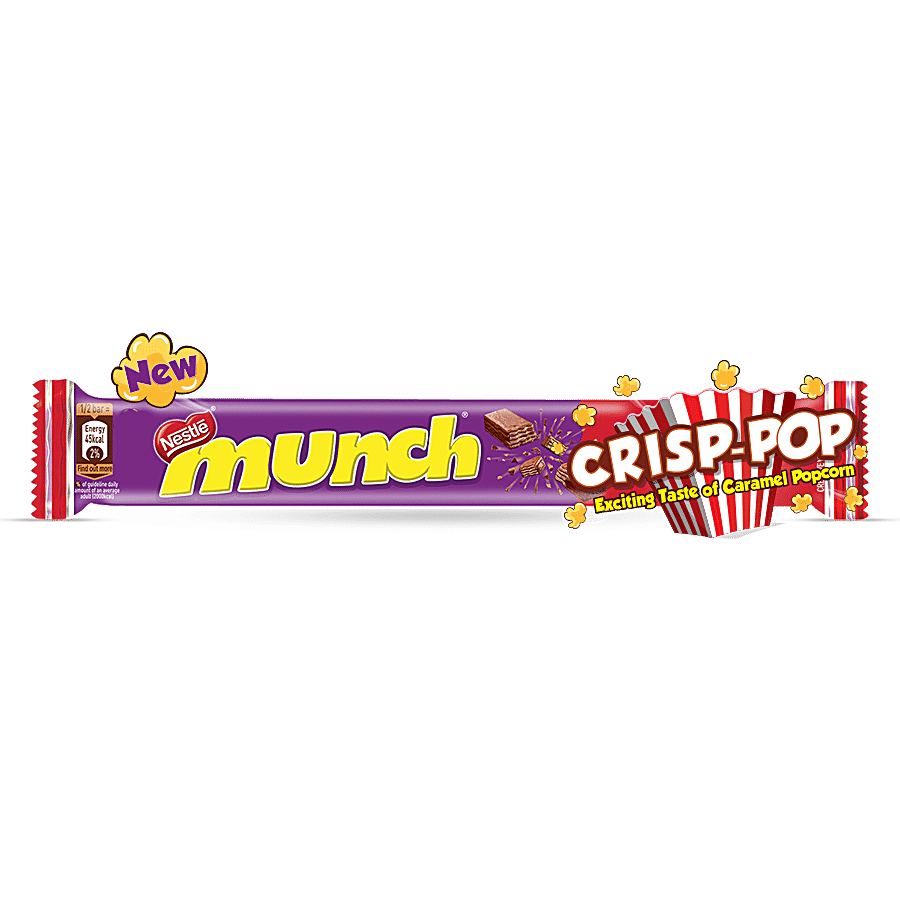 Nestle Munch Crisp, Pop Chocolate Coated Crunchy Wafer, 20.1 G