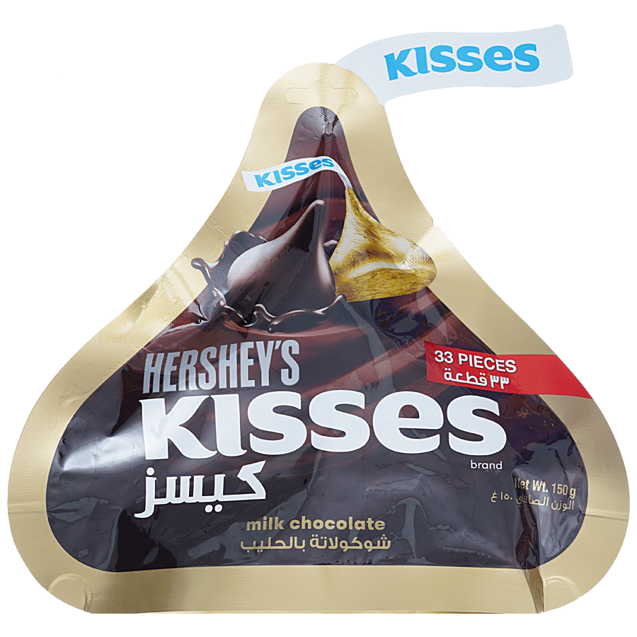 Hersheys Kisses Milk Chocolate, Melt In Mouth, Creamy & Delicious, 150 G