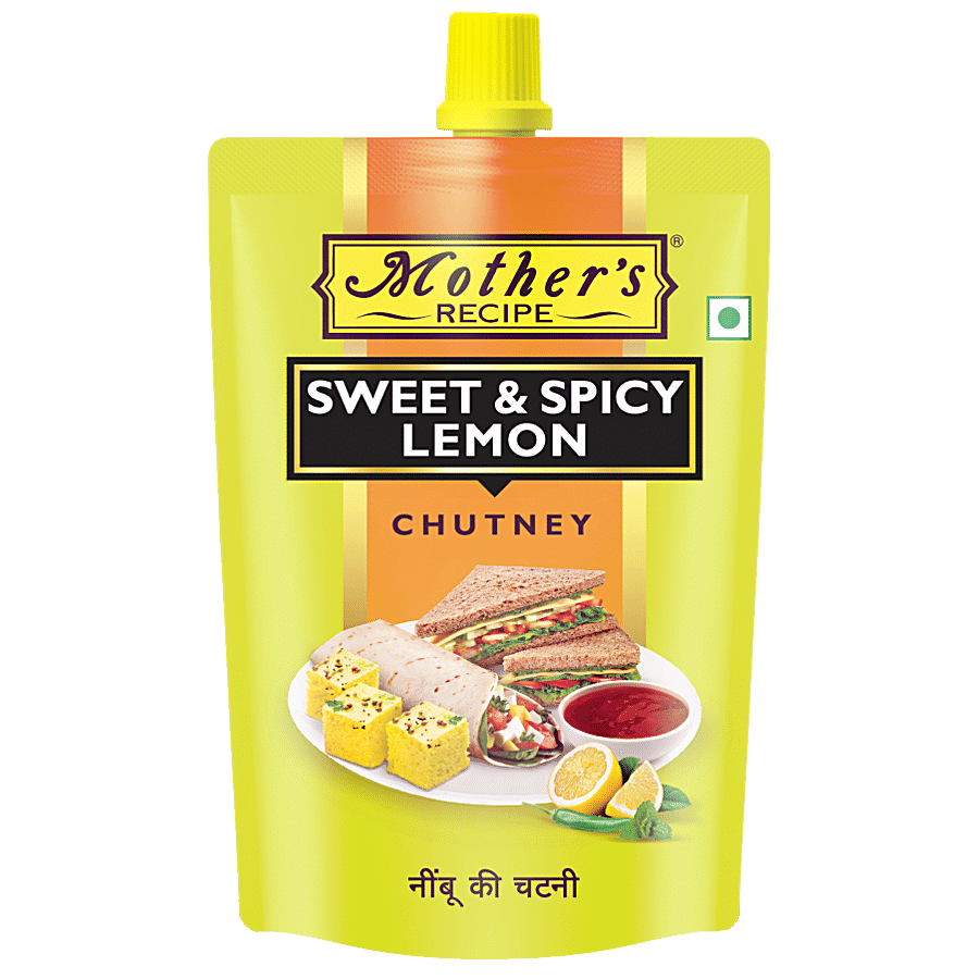 Mother's Recipe Sweet & Spicy Lemon Chutney, Adds Tangy Flavour, 200 G Pouch