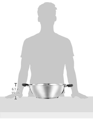 Stainless Steel Kadhai with Glass Lid, 1.5 LTR