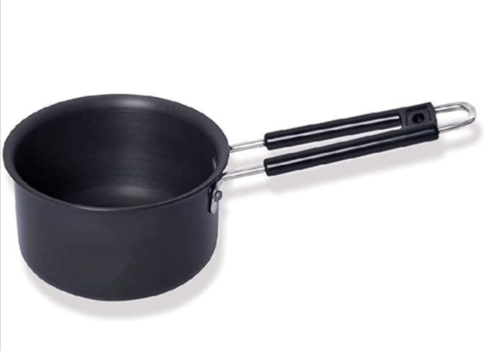 Black Aluminum Sauce Pan with Steel Handle