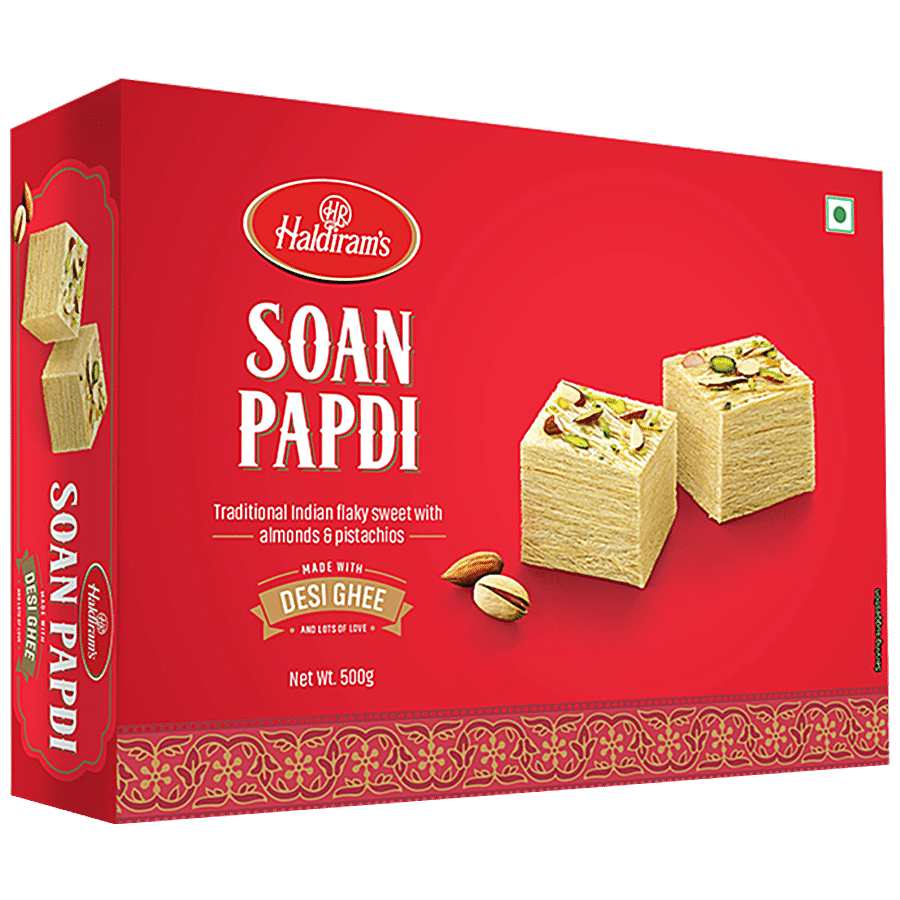 Haldiram's Sweets, Soan Papdi (Del), 500 G Pouch
