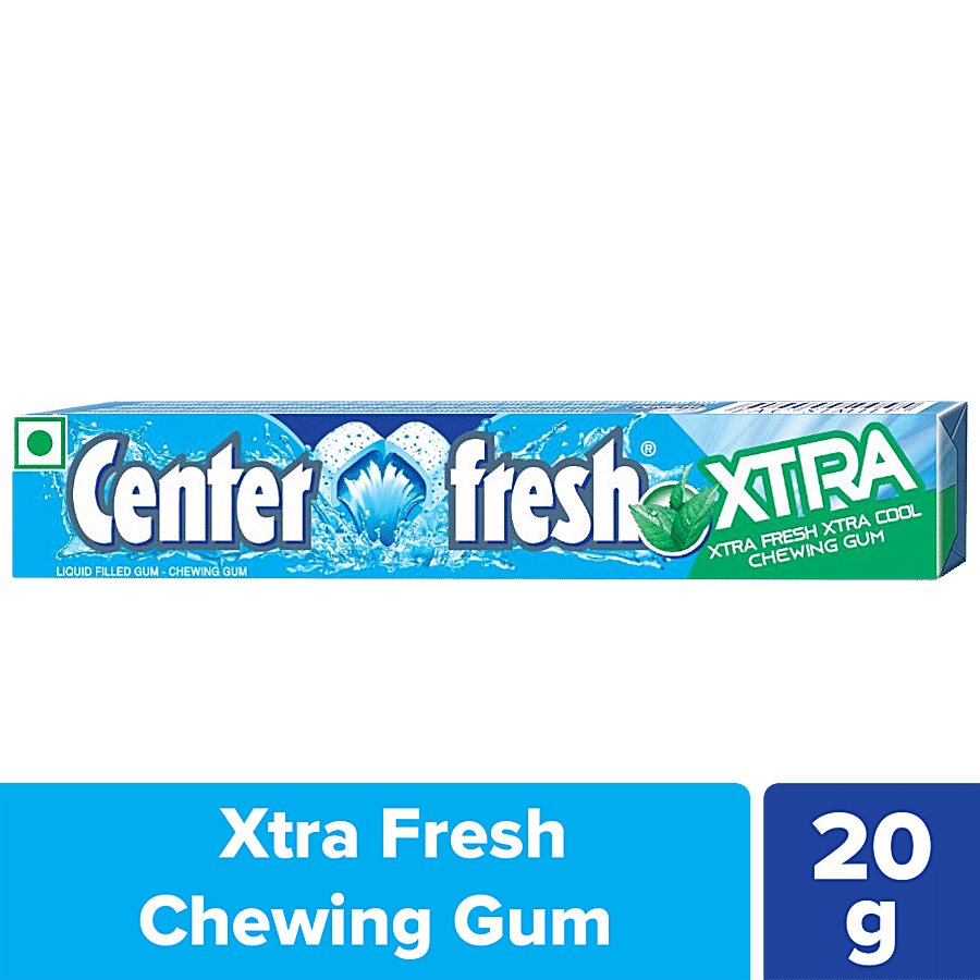 Center Fresh Liquid Filled Chewing Gum, Xtra Peppermint Flavour, 20 G
