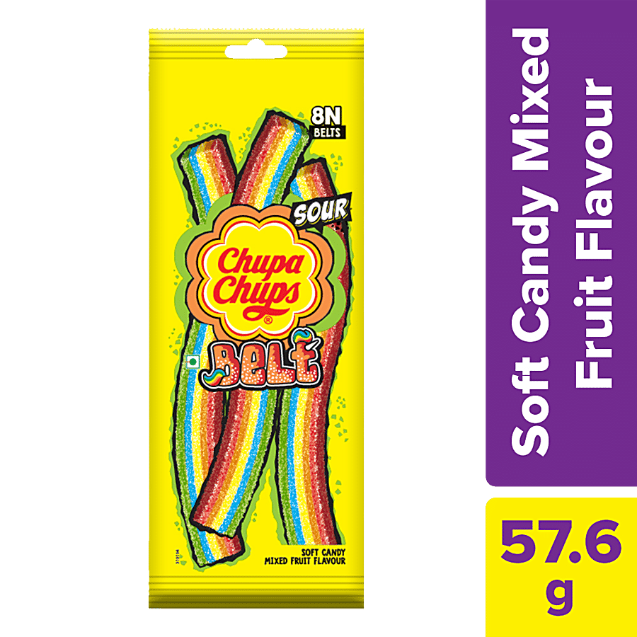 Chupa Chups Sour Belt, Mixed Fruit Flavour, 57.6