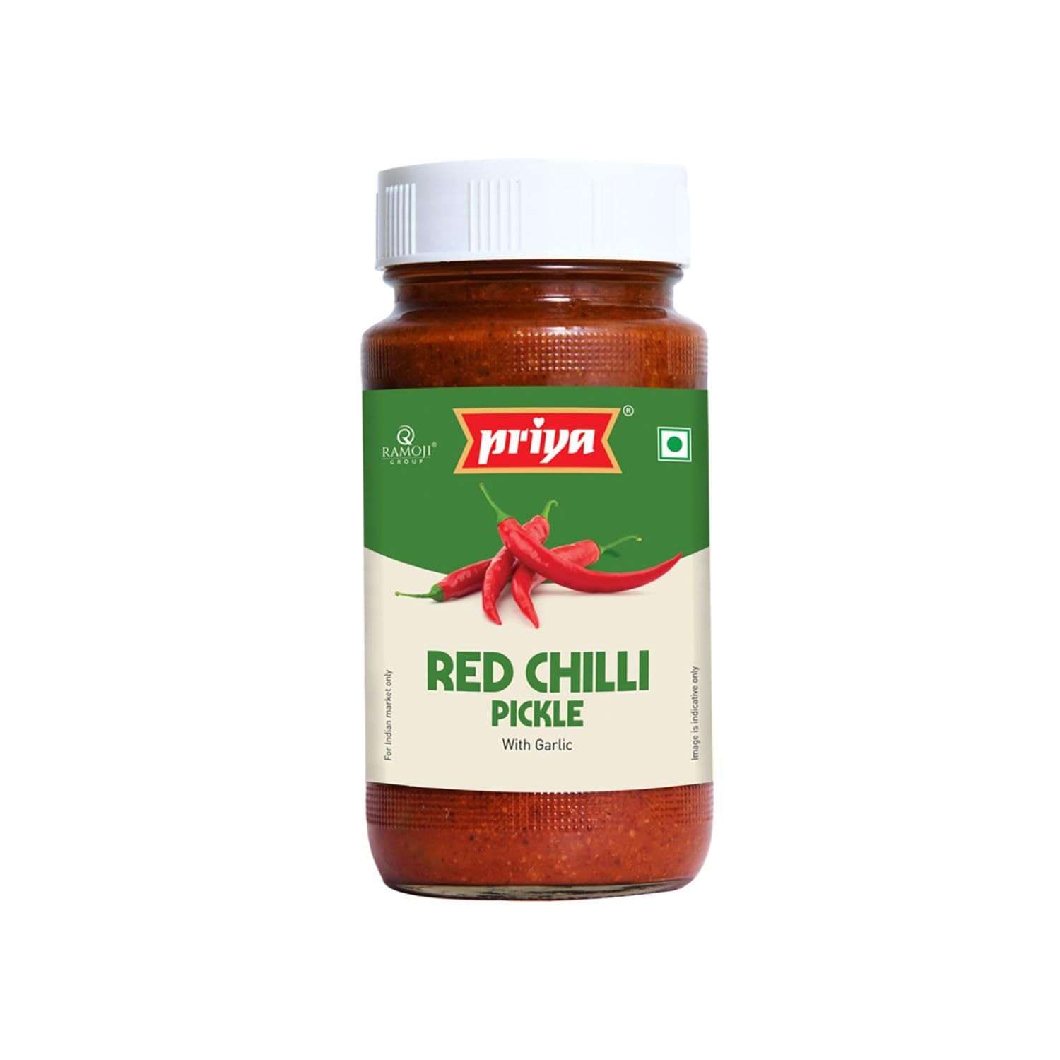Priya Red Chilli Pickle With Garlic, 300G, Homemade Lal Mirch Achar, Traditional South Indian Taste