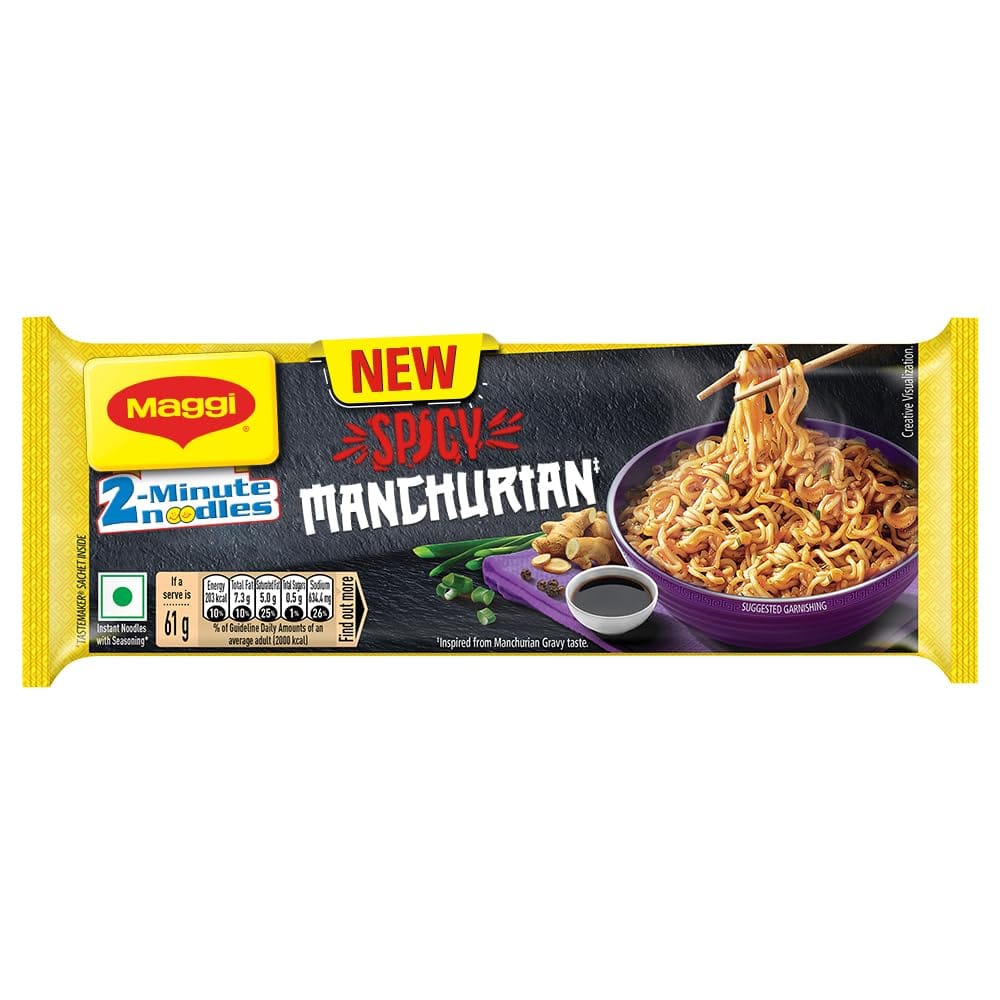 Maggi 2, Minute Spicy Manchurian Noodles, Easy To Cook Instant Noodles, 244G