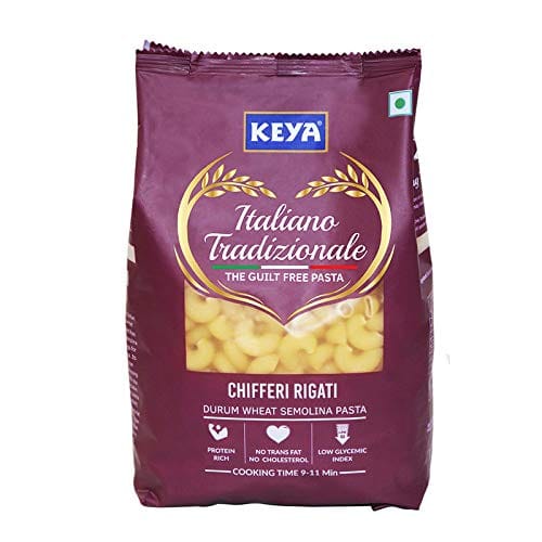 Keya 100% Durum Wheat Chifferi Rigati Pasta, 500Gm