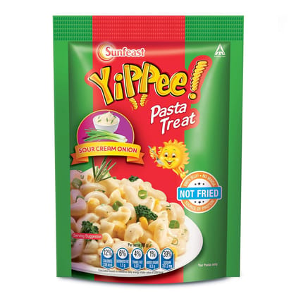 Sunfeast Yippee! Pasta Treat, Cheesy And Soft Suji, Rawa Pasta, Sour Cream And Onion, 65G Pack Sunfeast Yippee! Pasta Treat, Cheesy And Soft Suji, Rawa Pasta, Sour Cream And Onion, 65G Pack