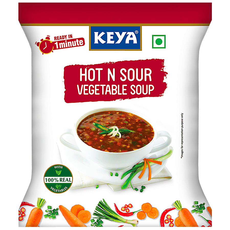 Keya Instant Cup, A, Soup, Hot & Sour Vegetable, 12 G Pouch