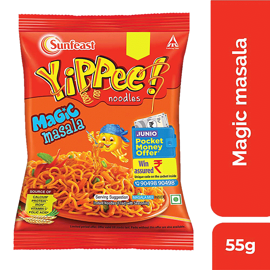 Sunfeast Yippee! Magic Masala Instant Noodles, 55 G Pouch