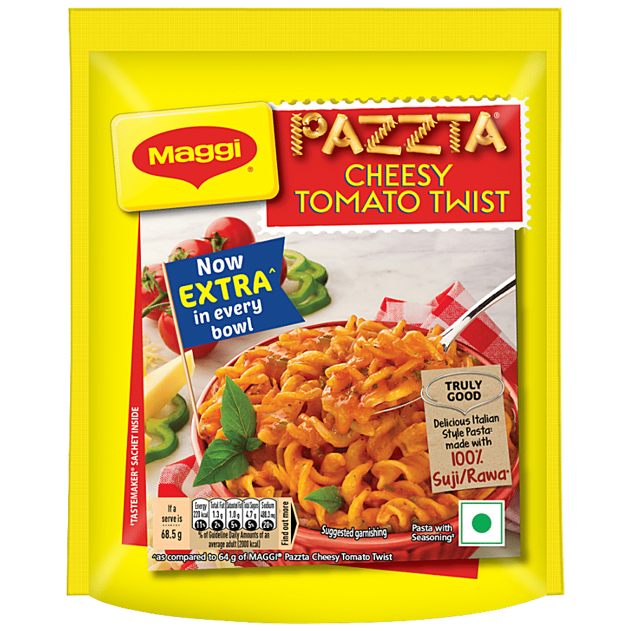 Maggi Pazzta Cheesy Tomato Twist, Made With 100% Suji/Rawa, 68.5 G