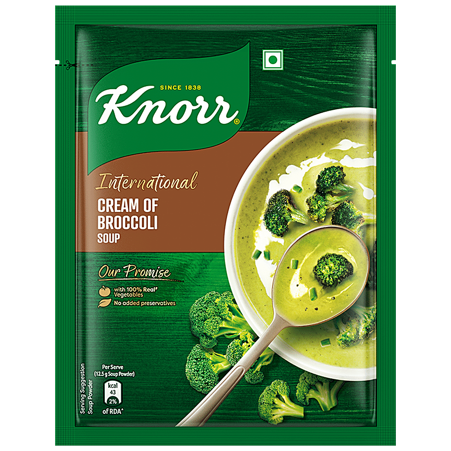 Knorr International Cream Of Broccoli Soup, With Real Vegetables, No Preservatives, 50 G