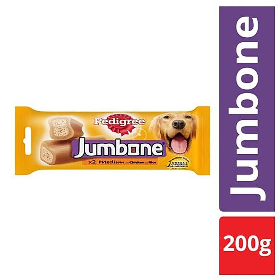 Pedigree Jumbone Treats, For Adult Dogs, Chicken & Rice, 200 G Pouch