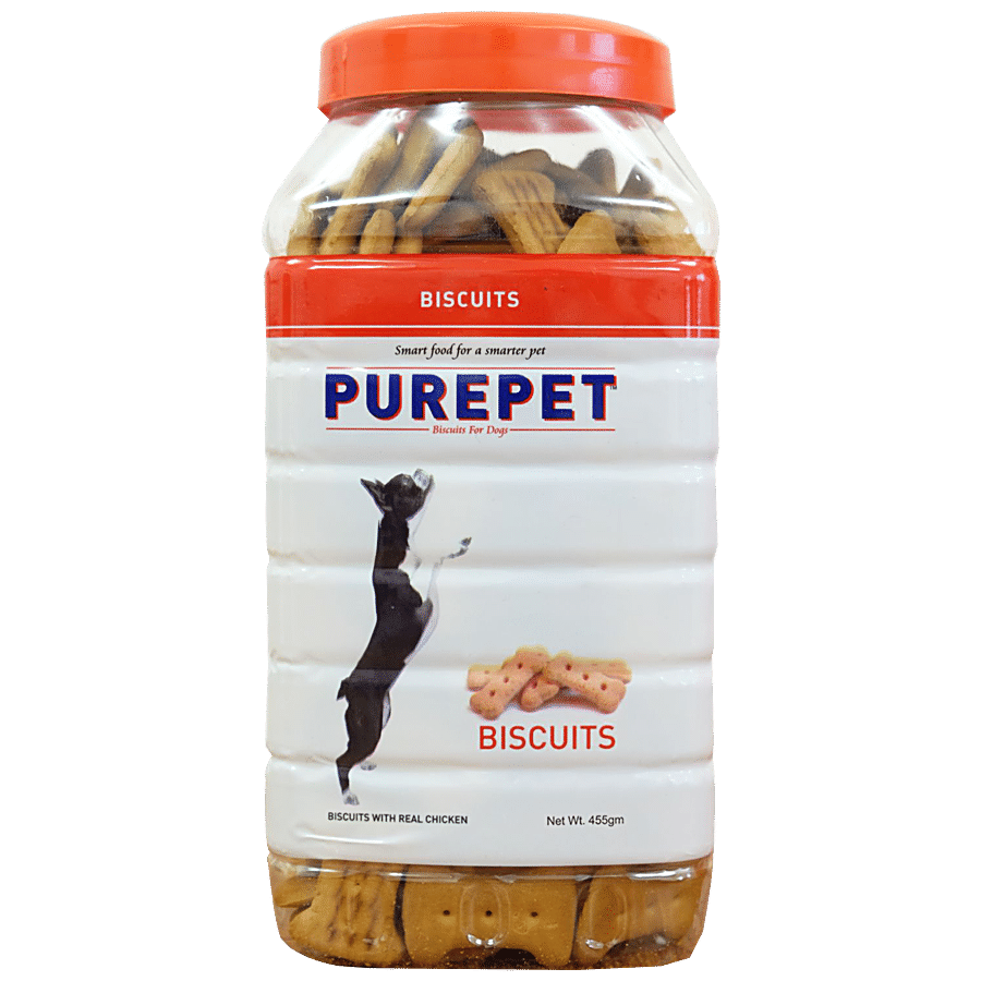 Purepet Pet Biscuits, For Dogs, Real Chicken, 455 G Jar