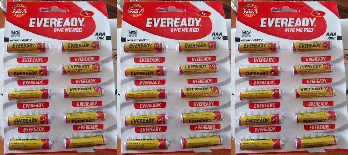 Eveready Zinc Carbon Batteries Aaa 1002 Pack Of 30