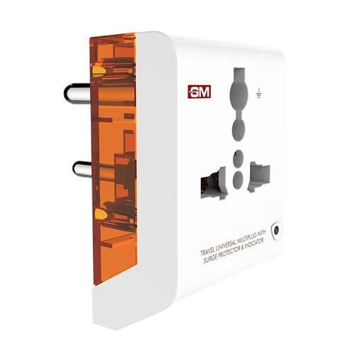 Gm 3 Pin Universal Multi, Plug, 3012, With Surge Protector & Indicator, 1 Pc