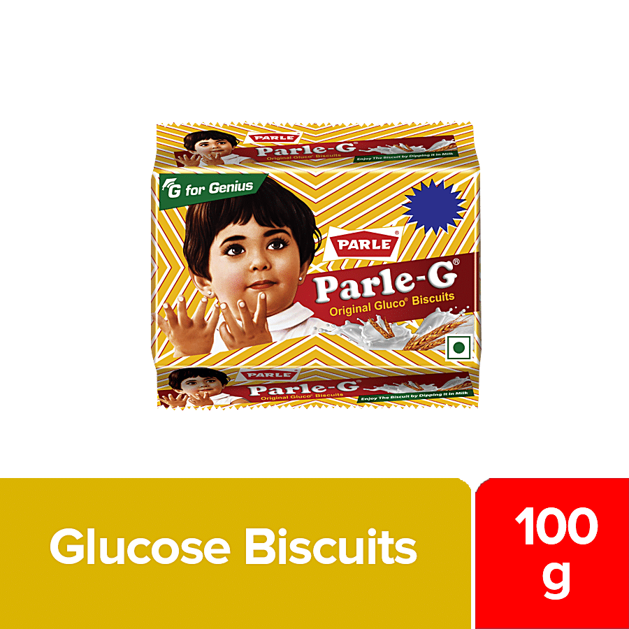Parle Original Gluco Biscuits, Gives Strength & Energy, 100 Gm Pouch