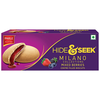 Parle Hide & Seek, Milano Centre Filled Mixed Berries Biscuits, Rich Taste, 75 G