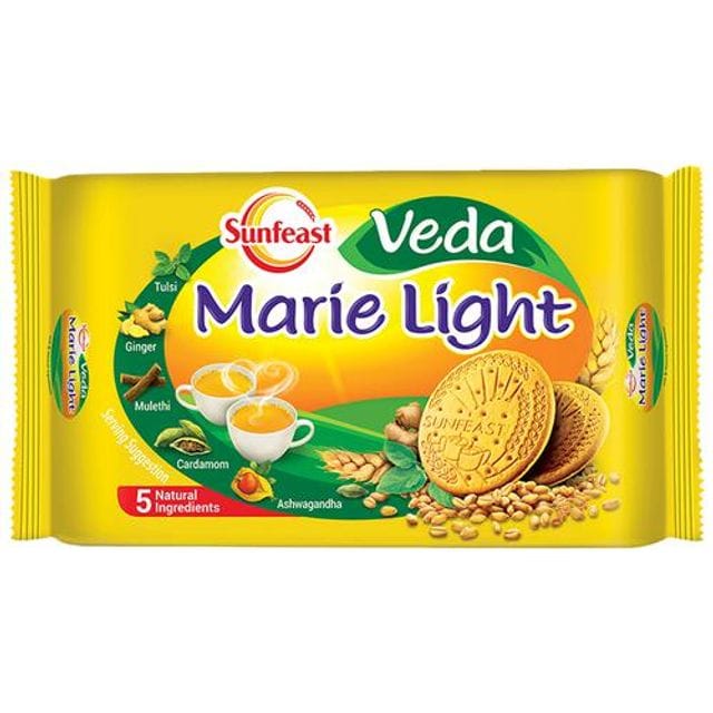 Sunfeast Veda Marie Light Biscuits - With 5 Natural Ingredients, Tea Time Partner, 250 g