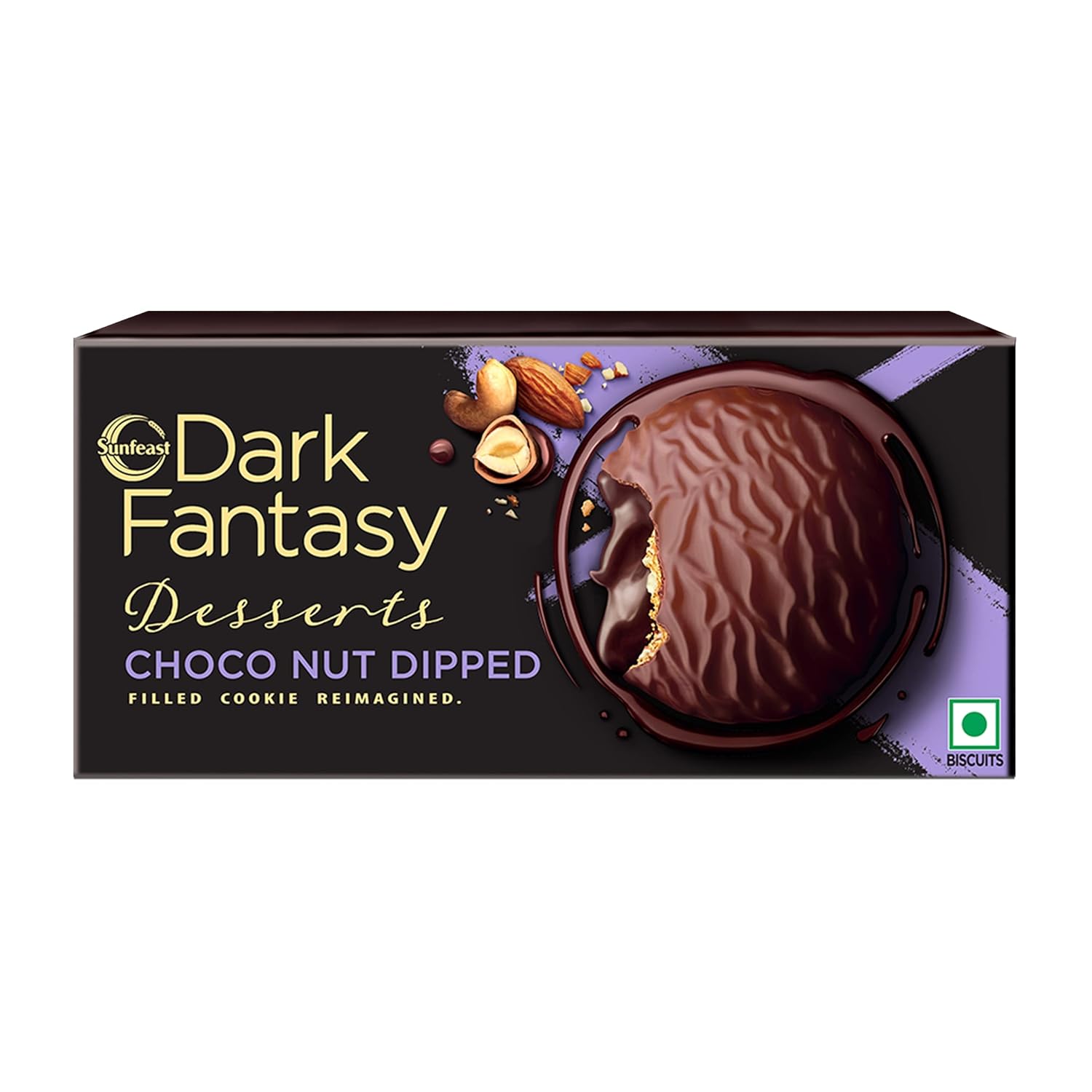 Sunfeast Dark Fantasy Desserts Choconut Dipped, 100G