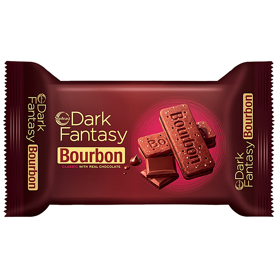 Sunfeast Dark Fantasy Bourbon Chocolate Cream Biscuits, 60 G