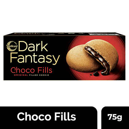 Sunfeast Dark Fantasy, Choco Fills, Original Filled Cookies With Choco Creme, 75 Gm Pouch