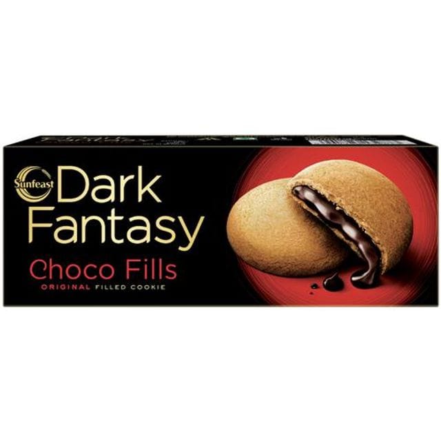 Sunfeast Dark Fantasy, Choco Fills, Original Filled Cookies With Choco Creme, 75 G Pouch