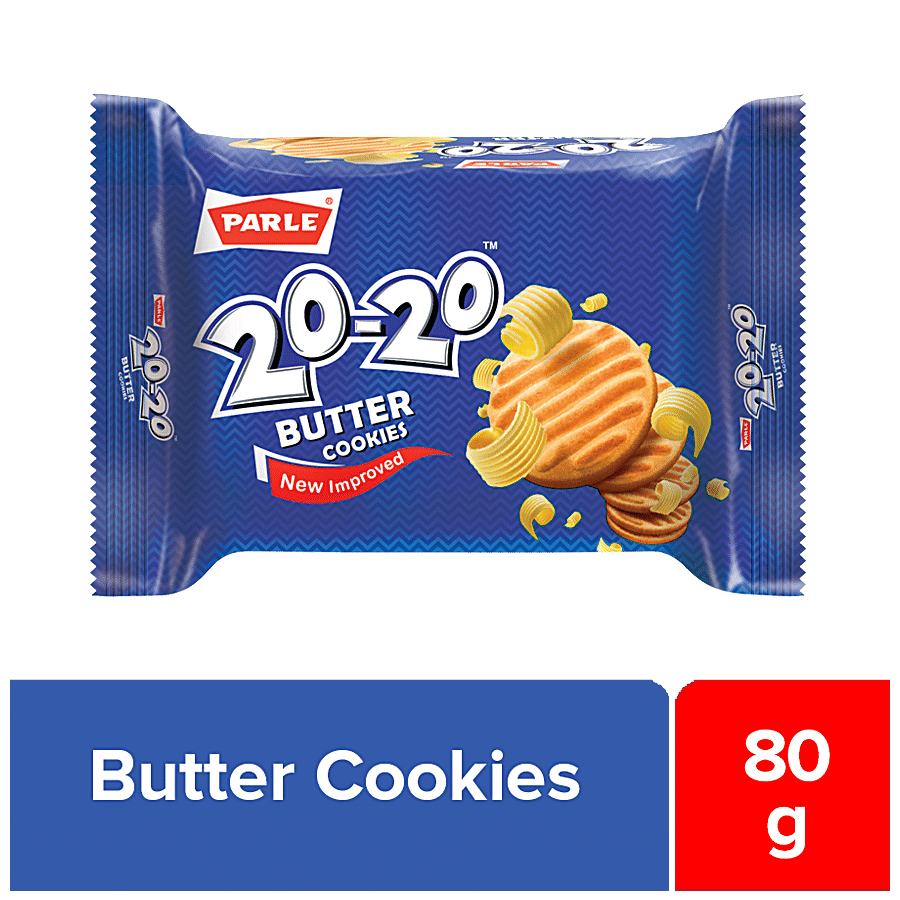 Parle 20, 20 Butter Cookies, 80 G Pouch