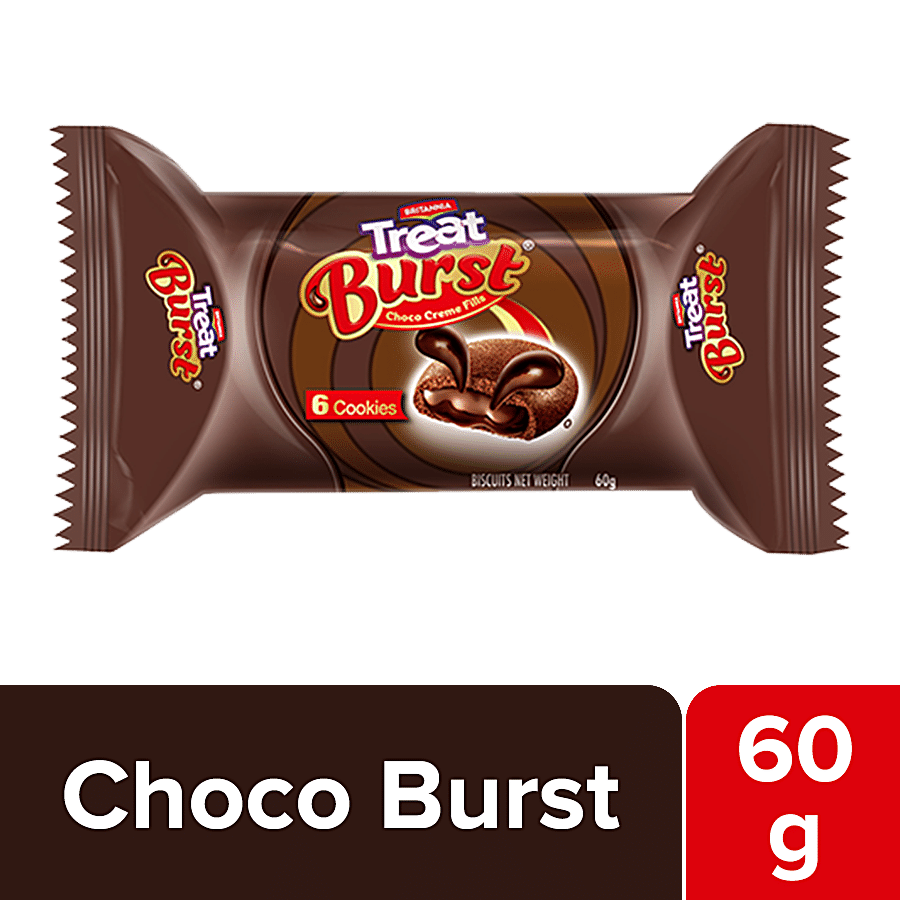 Britannia Treat Burst Choco Creme Fills Cookies, 60 G