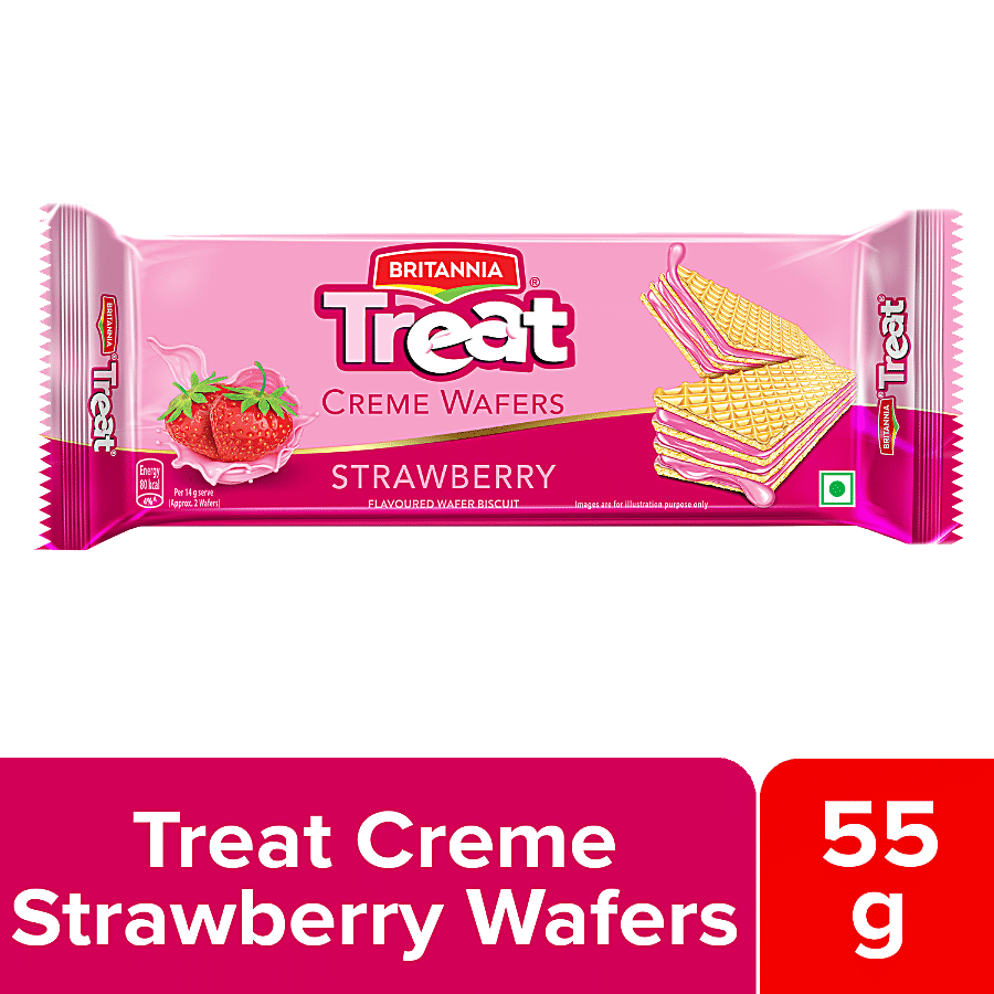 Britannia Treat Strawberry Wafers, 55G
