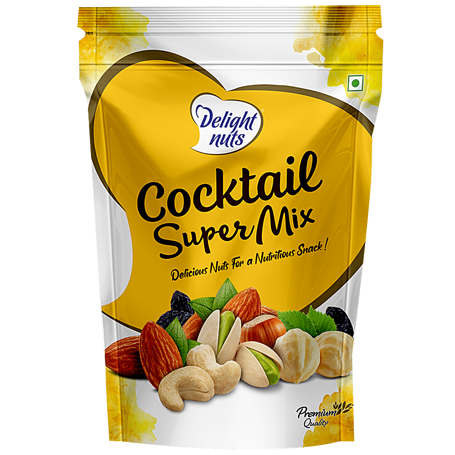 Delight Nuts Cocktail Super Mix, Nuts, Premium, Rich In Nutrients, Crunchy, Healthy Snack, 200 G