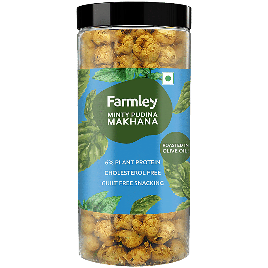 Farmley Roasted & Flavoured Minty Pudina Healthy Makhana Snacks, 90 Gm