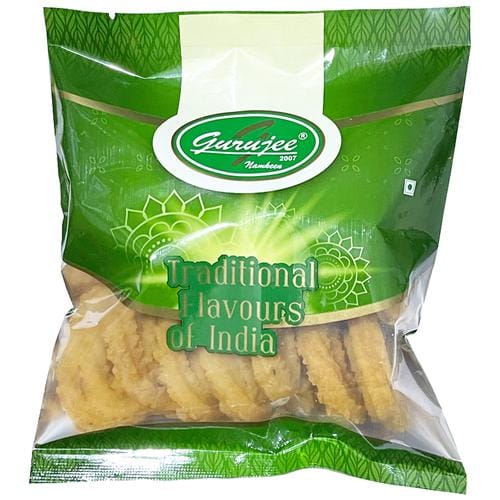 Gurujee Namkeen Red Chilli Muruku, Rich, Crispy, Ready To Eat Savouries, No Preservatives, 150 G