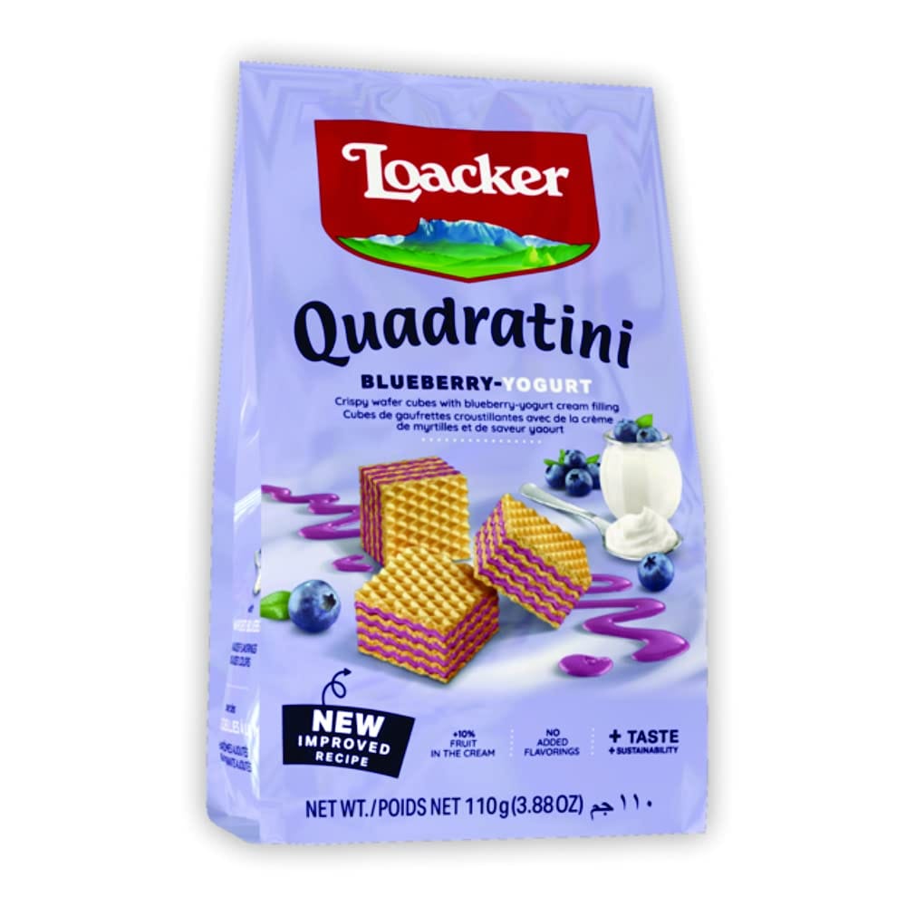 Loacker Quadratini Blueberry, Yoghurt, 110G, Italy