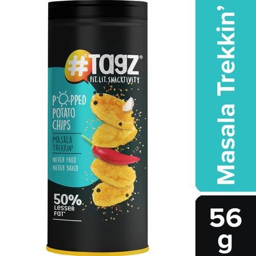 Tagz Popped Potato Chips, Masala Trekkin, 56 G Can