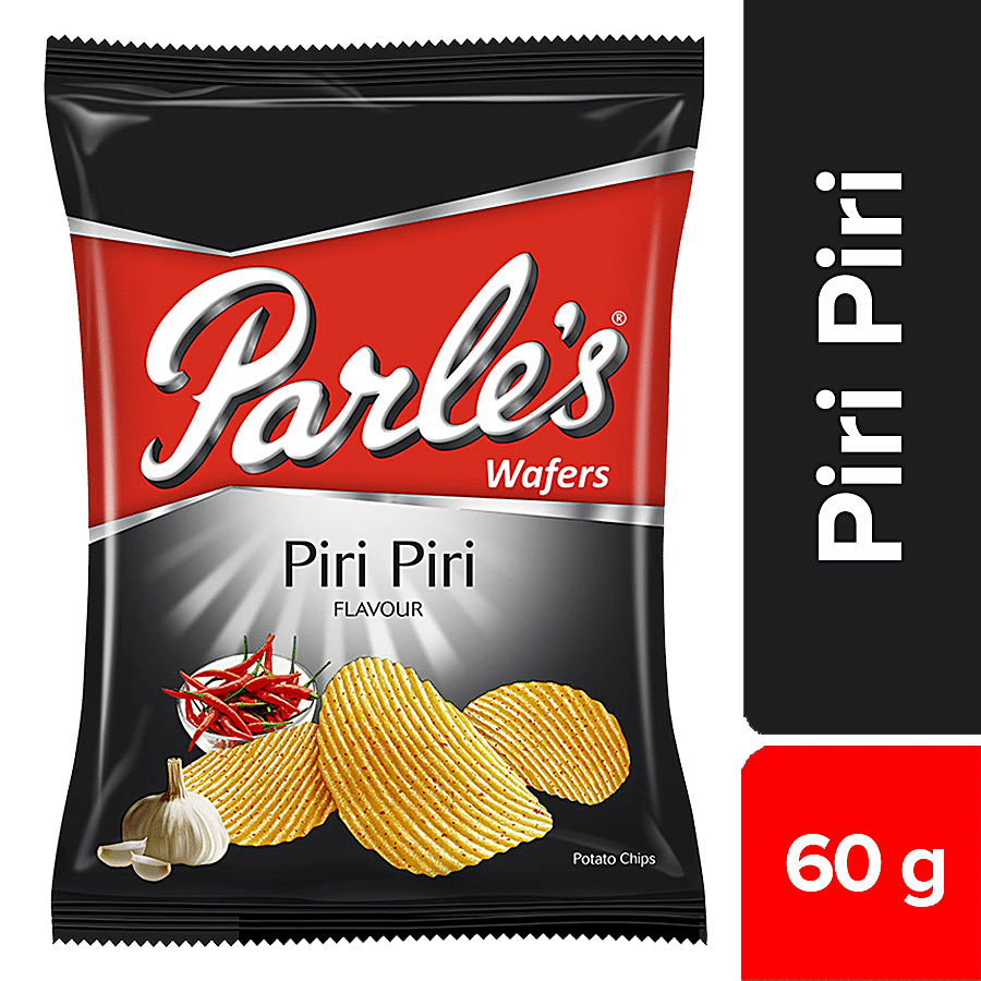 Parle Wafers, Potato Chips, Piri Piri Flavour, Crispy & Crunchy, 60 G
