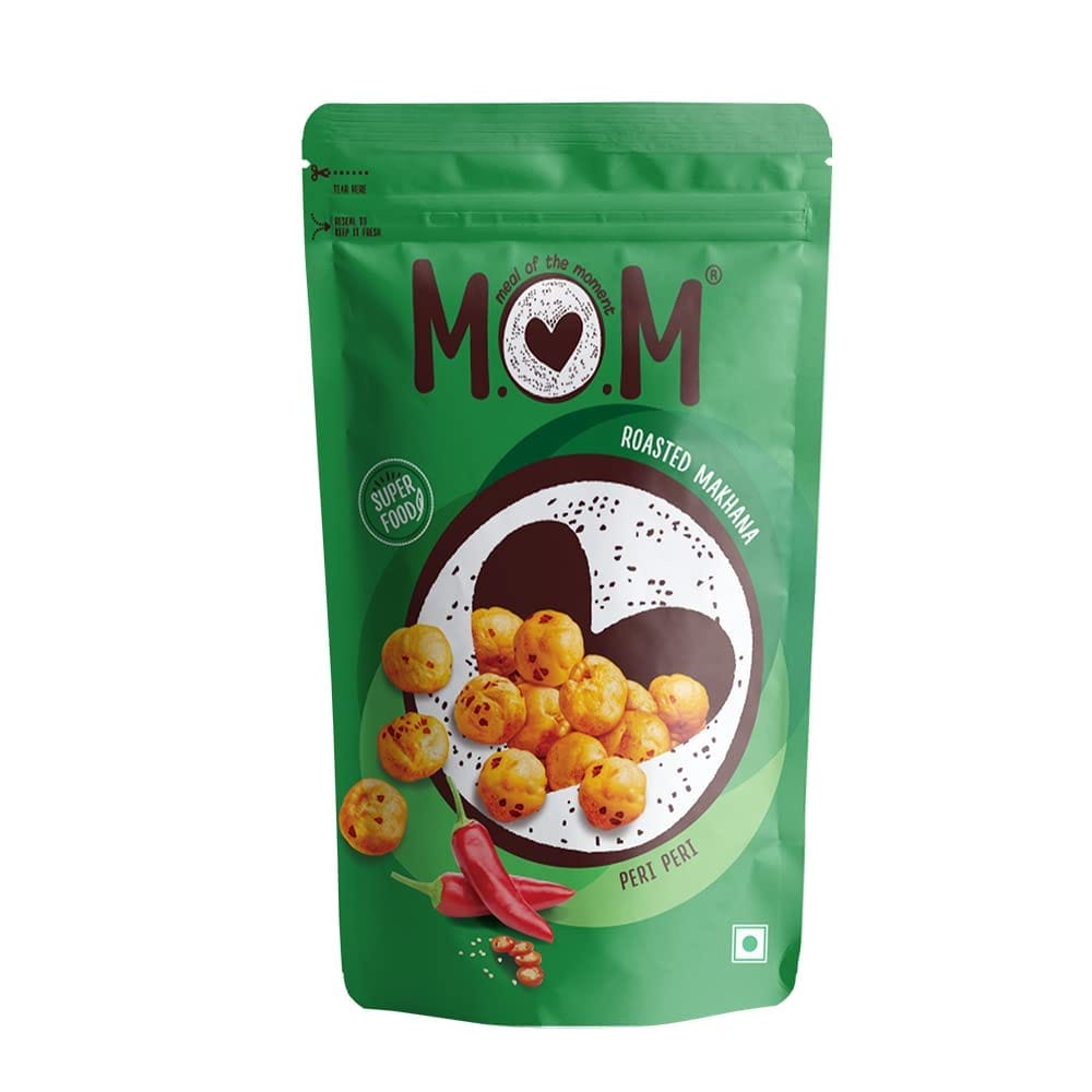 Mom - Meal Of The Moment Mom, Meal Of The Moment, Roasted Peri Peri Makhana, 65G, Gluten Free, Anti Oxidants, Msg Free, Zero Trans Fat, No Added Preservatives And No Artificial Flavours