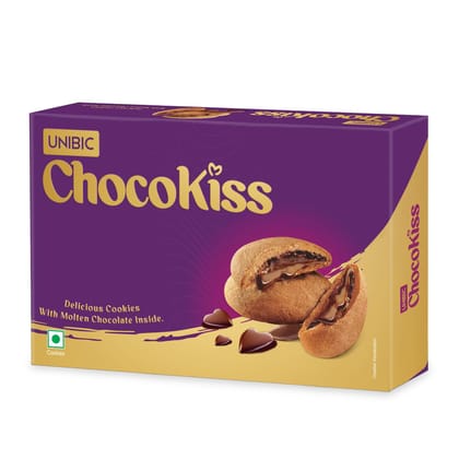 Unibic Foods India Pvt Ltd Choco Kiss Cookies, 250 Grams, Filled With Chocolate, Rich & Indulgent Snack Delicious Creamy Flavors, Crunchy And Choco Cream Centred Biscuits Made For Chocoholics